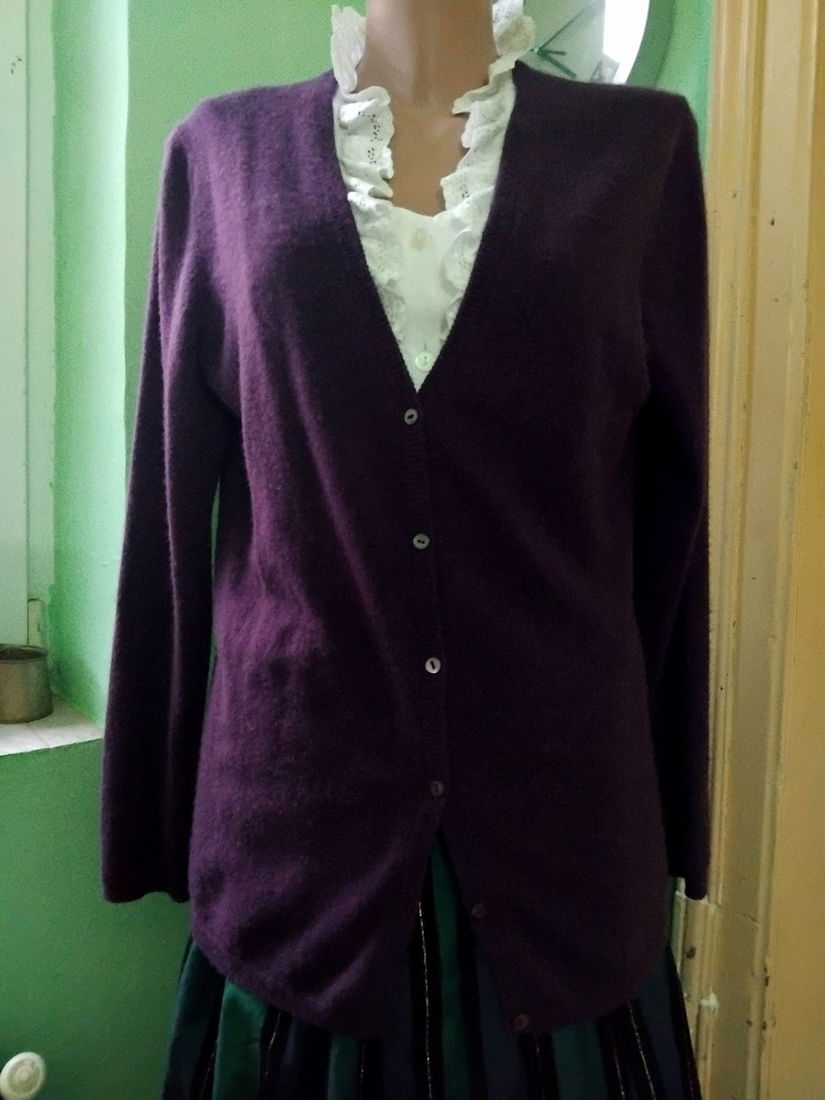 Cardigan cashmere, fucsia