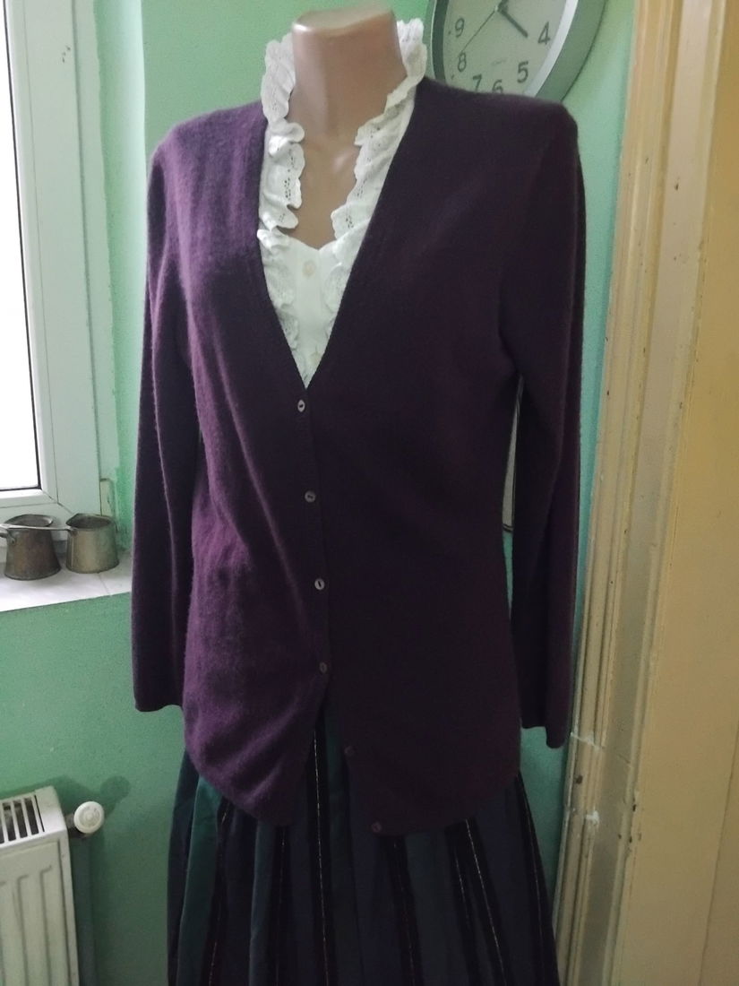 Cardigan cashmere, fucsia