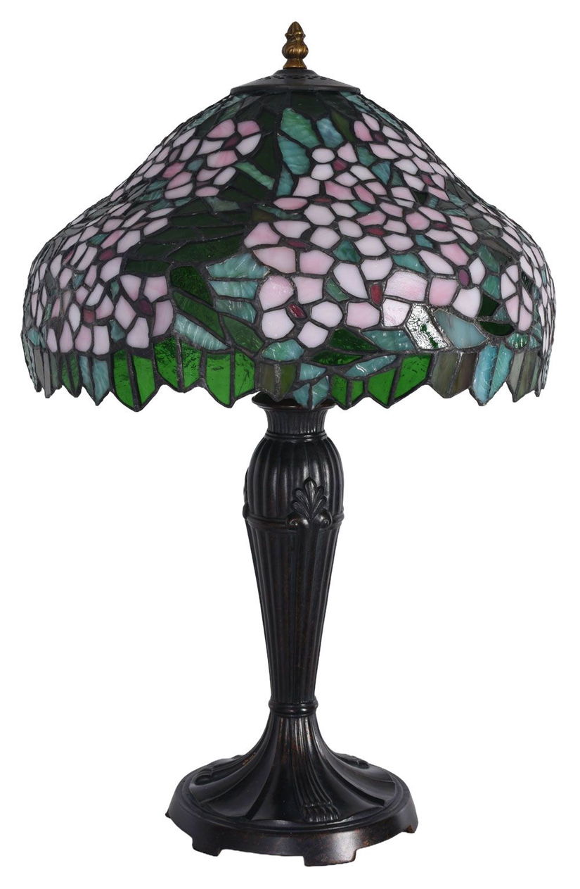 Lampa de masa Tiffany cu abajur floral