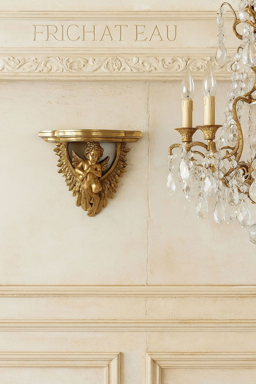 Consola baroc aurie cu un ingeras