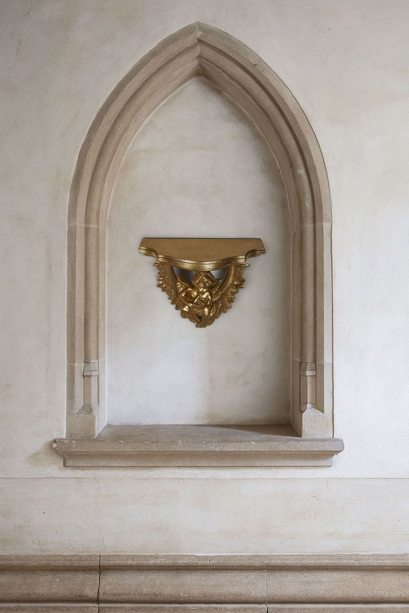 Consola baroc aurie cu un ingeras