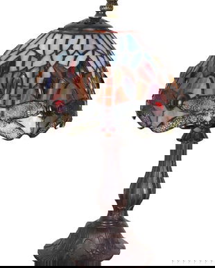 Lampa de masa Tiffany cu libelule