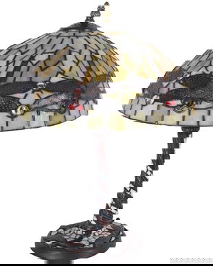 Lampa de masa Tiffany cu abajur libelule