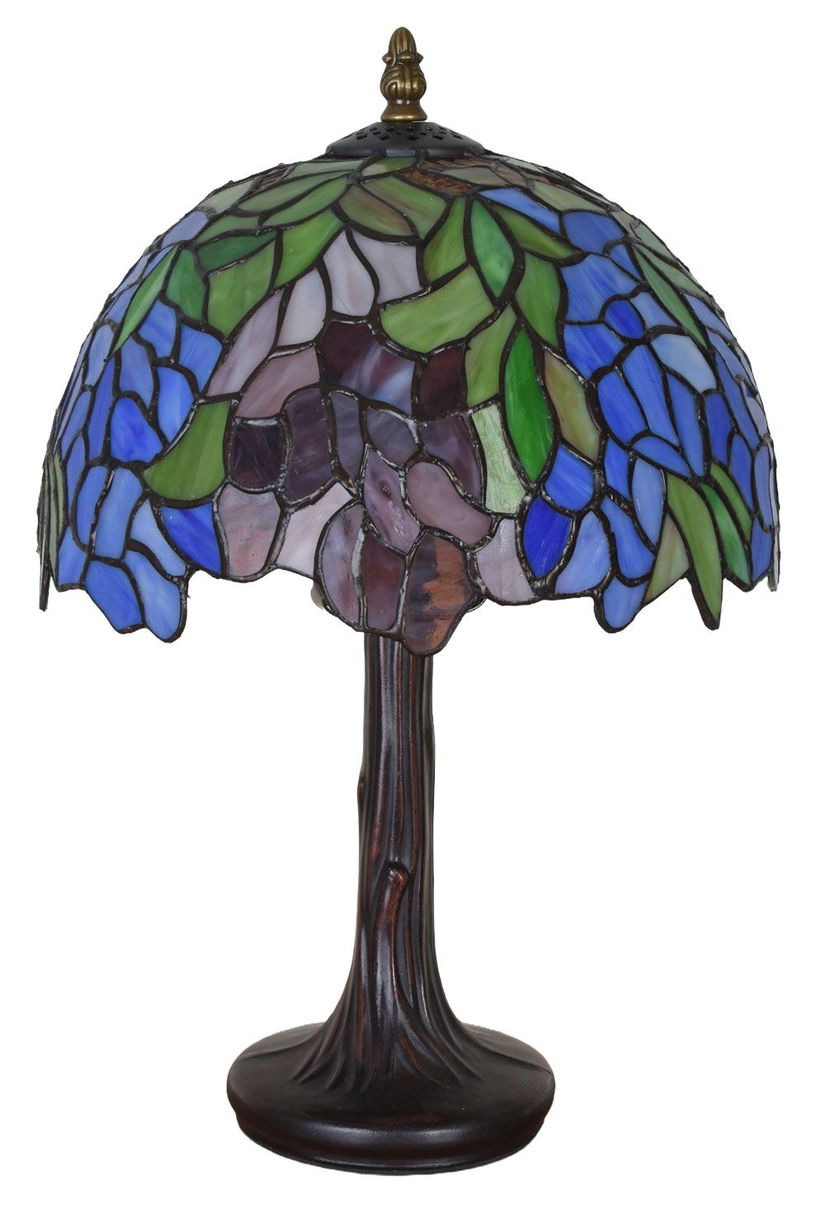 Lampa de masa Tiffany cu abajur floral