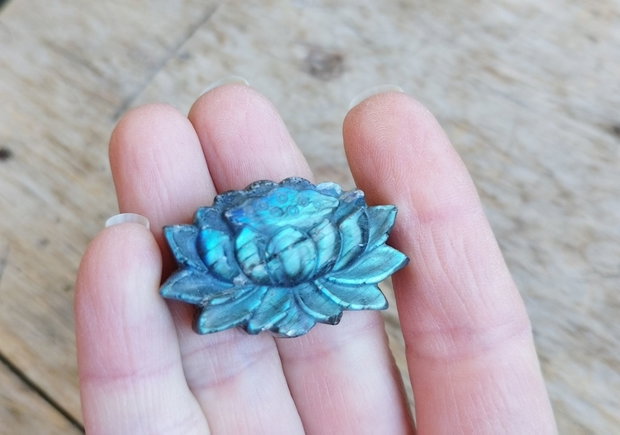 Cabochon labradorit sculptat, 38x23x10 mm