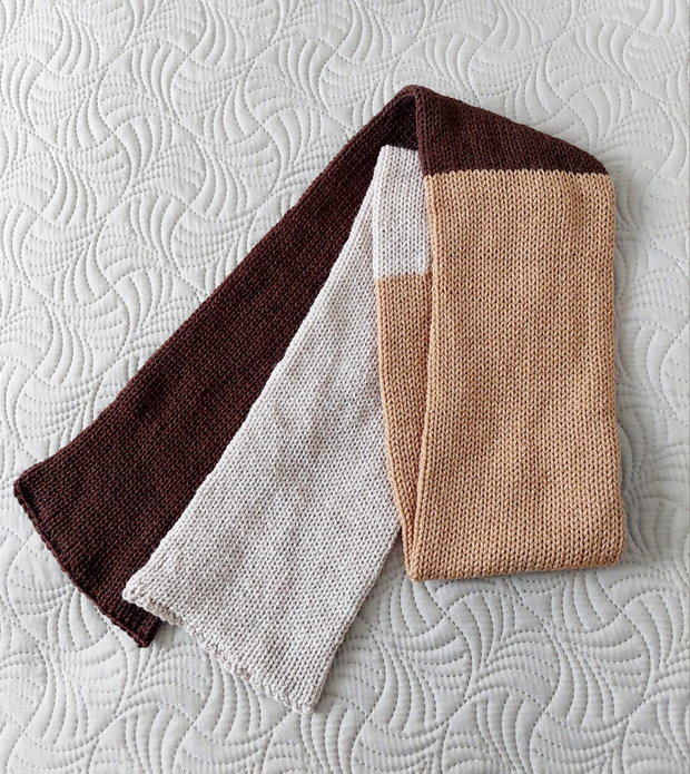 Fular unisex tricotat minimalist bej maro
