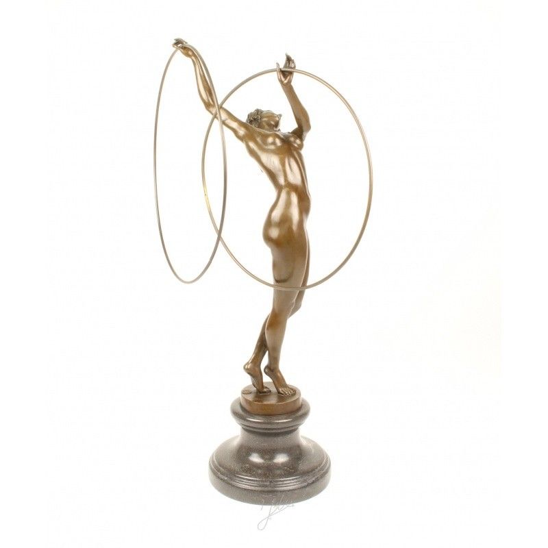 Dansatoare hulahop - statueta din bronz pe un soclu din marmura