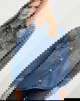 AllSaints cămașă jeans culoarea bleumarin, cu guler clasic, regular, W121PD