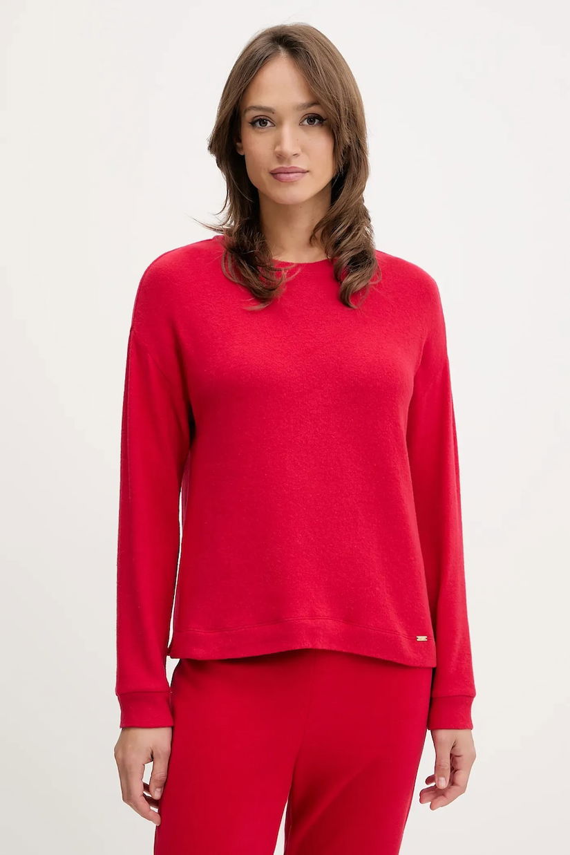 United Colors of Benetton longsleeve de pijama culoarea roșu, 3Q413M08A