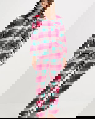 United Colors of Benetton pijamale de bumbac culoarea bordo, bumbac, 40EP3P00W