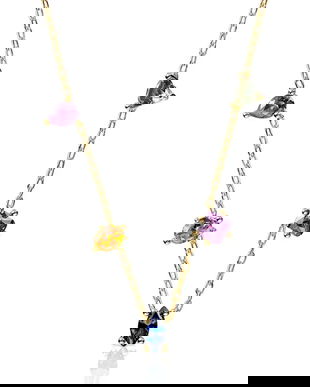 Tous colier din argint placat cu aur Color Lab 1004249200