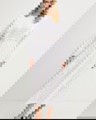 A.P.C. rochie din bumbac Robe Ginger culoarea alb, midi, evazată, COHFF.F35154