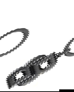 BOSS breloc Double B Matt Gun culoarea gri