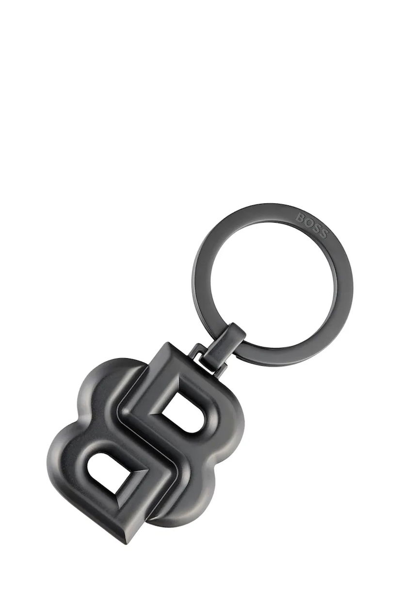 BOSS breloc Double B Matt Gun culoarea gri