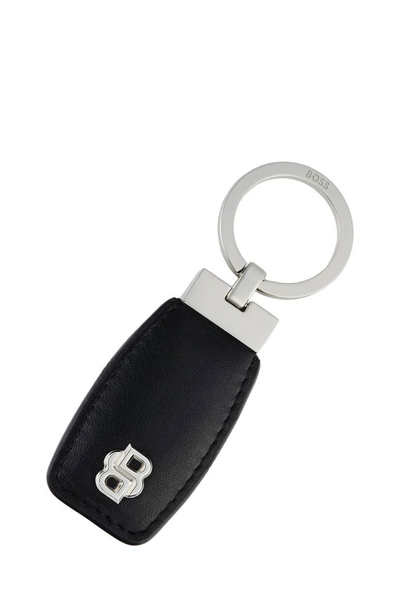 BOSS breloc Double B Black & Chrome culoarea negru