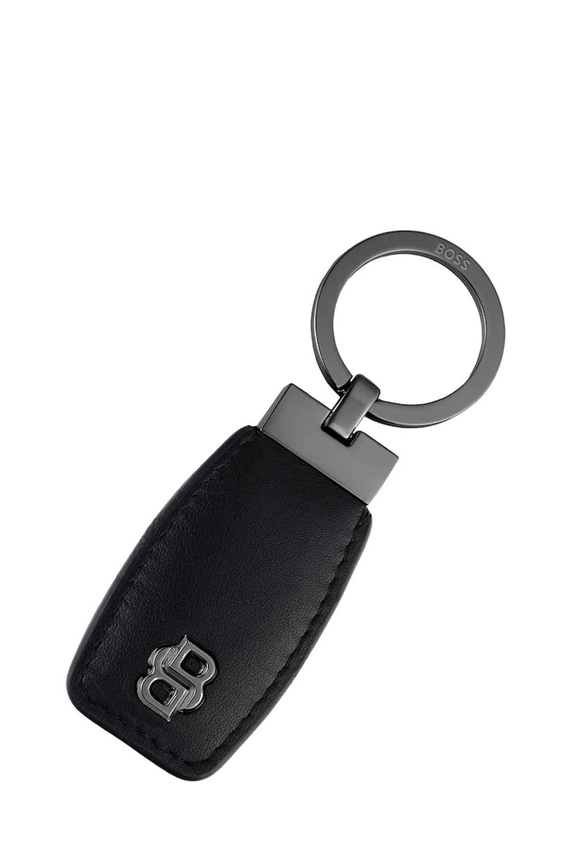 BOSS breloc Double B Black & Gun culoarea negru