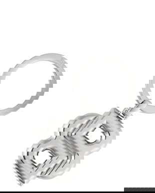 BOSS breloc Double B Shinny Chrome culoarea gri