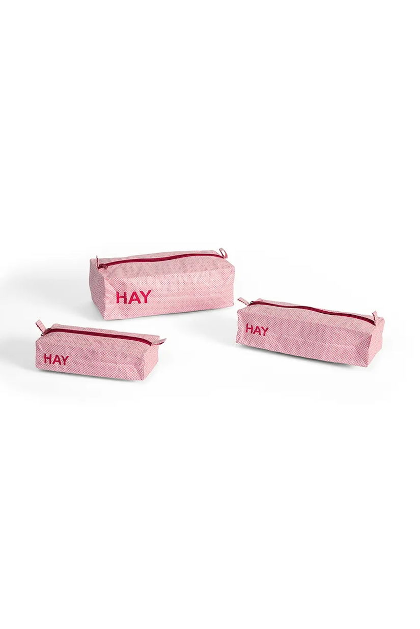HAY set de borsete Candy Mono Wash Bag 3-pack culoarea roz