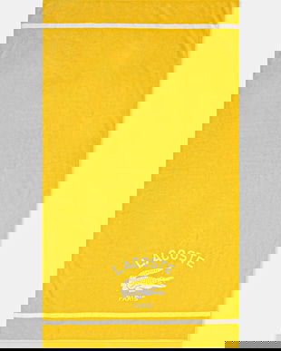 Lacoste prosop de plajă din bumbac LORIGINE Jaune 90 x 160 cm culoarea galben