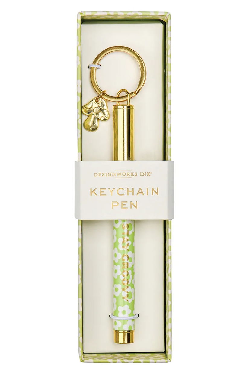 Designworks Ink breloc cu pix Stay Groovy culoarea verde