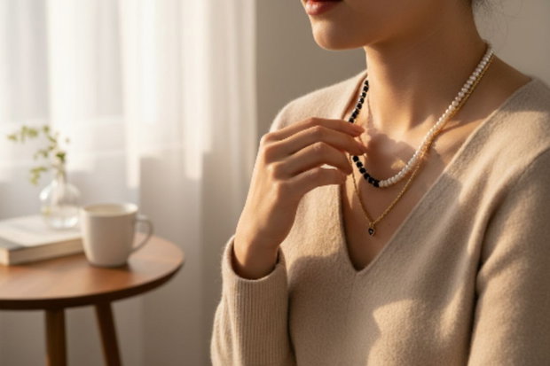 Set Colier - Pearls & Black Shadows