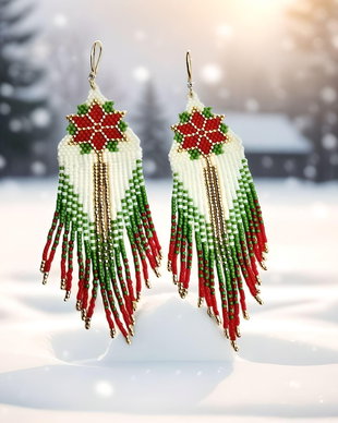 Cercei Poinsettia Magic  Christmas Edition