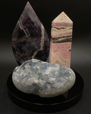 Set Cristale - Ametist&Celestina&Rodocrozit - Decoratiune Pietre Semipretioase