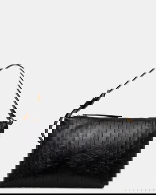 AllSaints poșetă de piele culoarea negru, W561XD