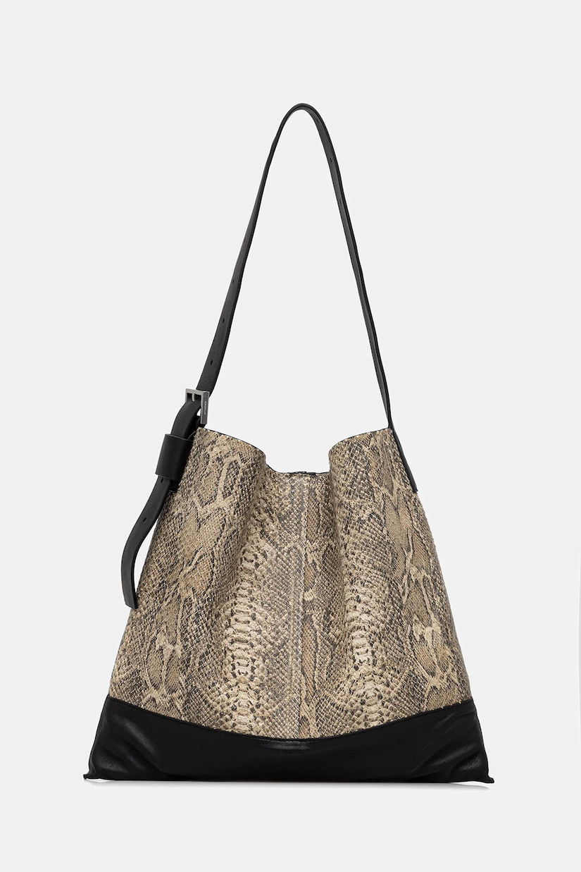 AllSaints poșetă de piele culoarea galben, W560XD