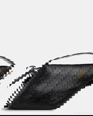 AllSaints poșetă de piele culoarea negru, W549XD