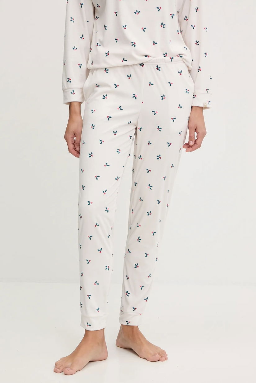 United Colors of Benetton pantaloni de pijama culoarea bej, 312W3F04T