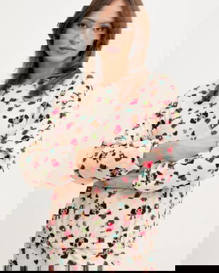 United Colors of Benetton longsleeve de pijama culoarea bej, 39EZ3M087