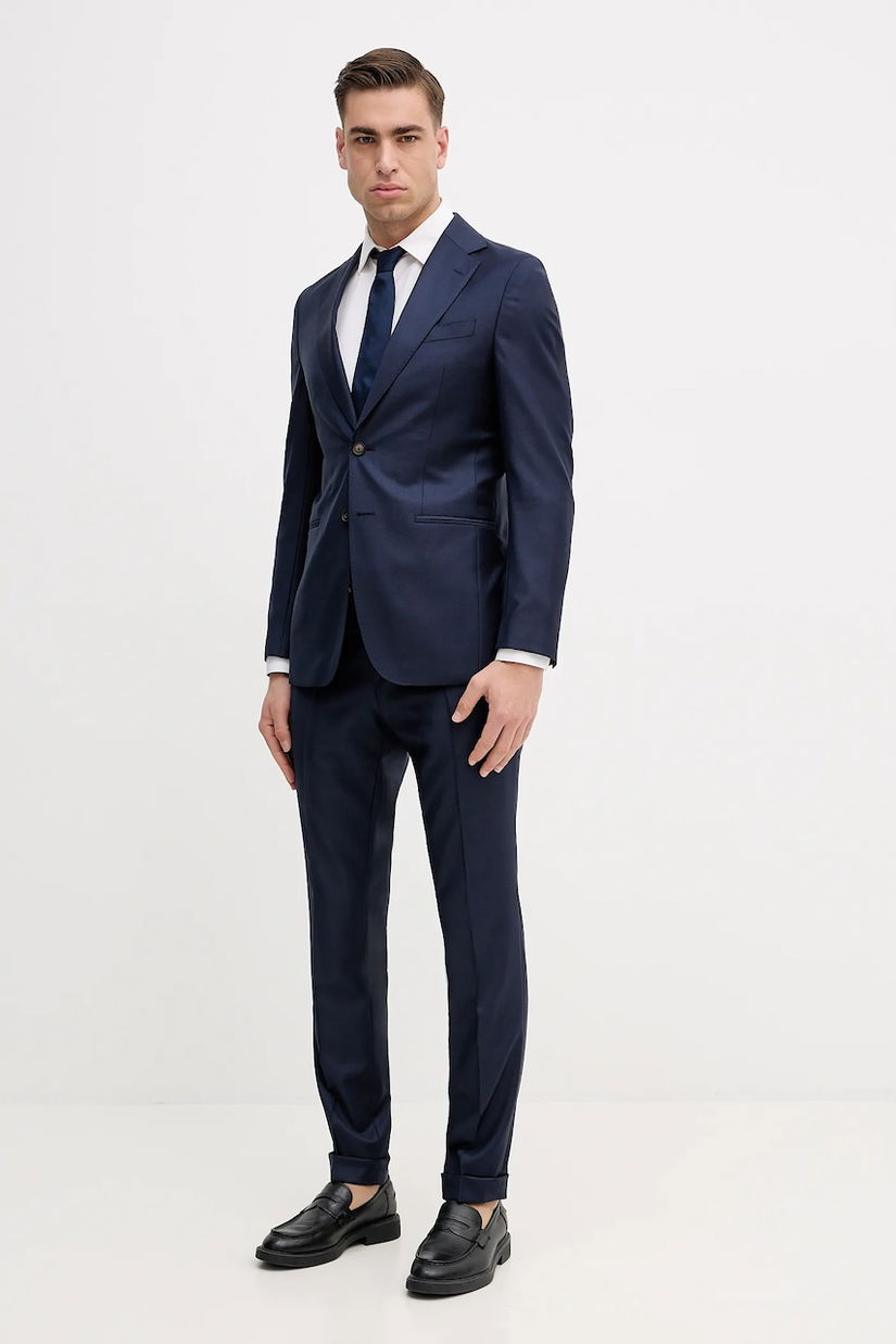 BOSS costum cu lână C-Huge-2pcs-261 culoarea bleumarin, uni, 50558713