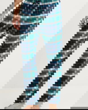 United Colors of Benetton pantaloni pijama bumbac culoarea bleumarin, cu imprimeu, 40EP4F00E