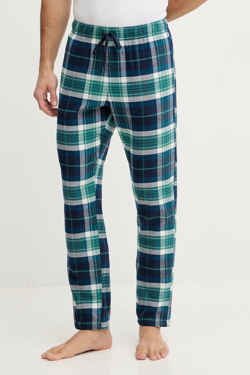 United Colors of Benetton pantaloni pijama bumbac culoarea bleumarin, cu imprimeu, 40EP4F00E