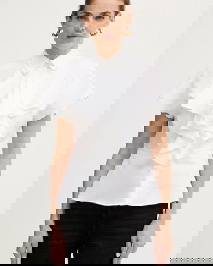 Karl Lagerfeld cămașă din bumbac culoarea alb, cu guler clasic, slim, A3W11035