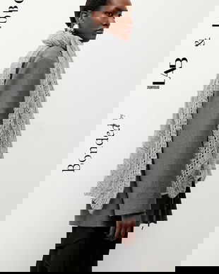 Bonded by Answear.LAB & LOBOS fular de lână culoarea gri, neted