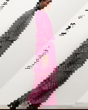 Bonded by Answear.LAB & LOBOS rochie culoarea bordo, maxi, evazati