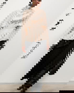 Bonded by Answear.LAB & LOBOS bluză culoarea bej, uni