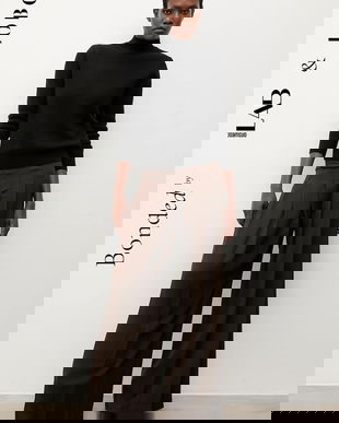 Bonded by Answear.LAB & LOBOS pantaloni culoarea maro, lat, high waist