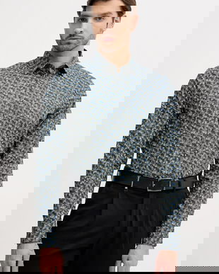 Paul Smith cămașă din bumbac culoarea bleumarin, regular, M1R-800P-T02750