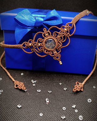 Micromacrame Choker Bohemian Cu Cuart