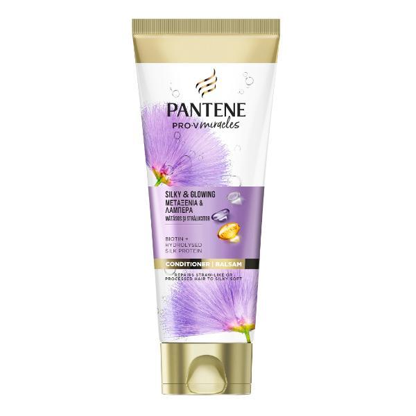 SHORT LIFE - Balsam Hranitor pentru Par Uscat si Aspru - Pantene Pro-V Miracles Silky&amp;Glowing Conditioner, 200 ml