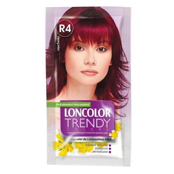 SHORT LIFE - Vopsea Semipermanenta Loncolor Trendy Colors, nuanta R4 rosu funky, 2x 25 ml