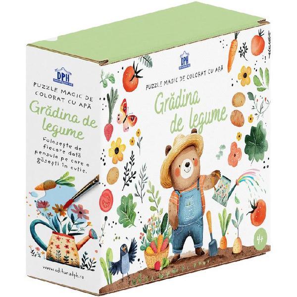 Puzzle magic de colorat cu apa: Gradina de legume