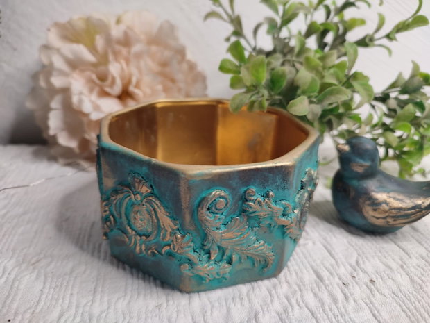 Vas ceramic decorativ  Ecou de smarald