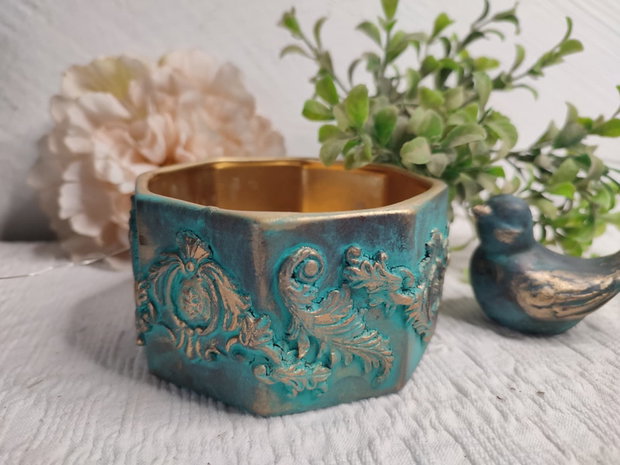 Vas ceramic decorativ  Ecou de smarald