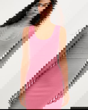 Herve Leger rochie Amara culoarea roz, mini, mulata, HLT8551404