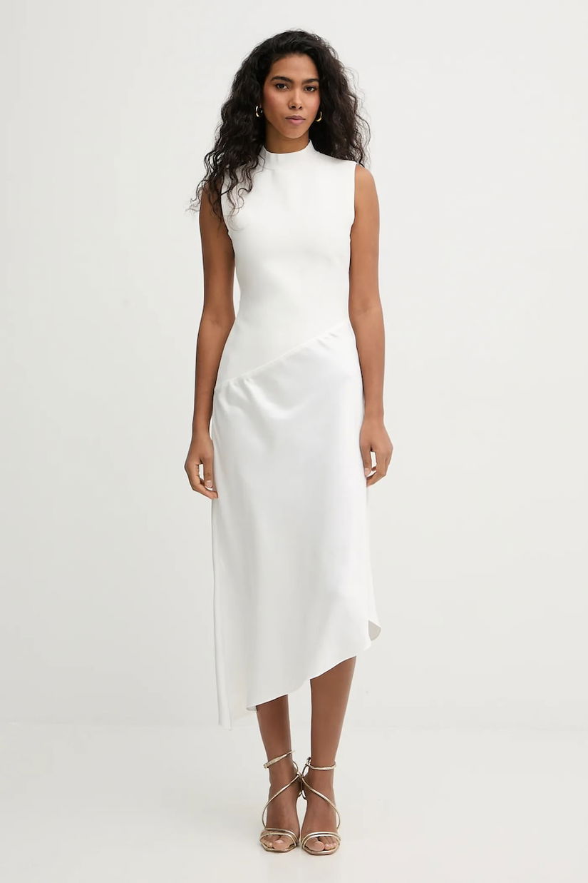 Herve Leger rochie Esme culoarea bej, midi, evazati, DWS8549892