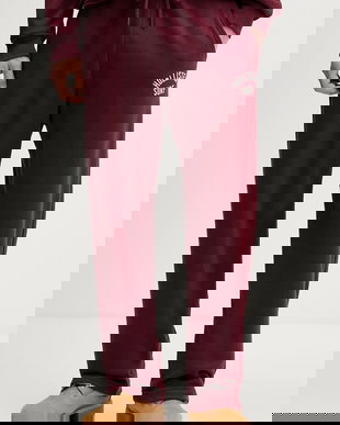 Hollister Co. pantaloni de trening culoarea bordo, uni, KI334-5170-576